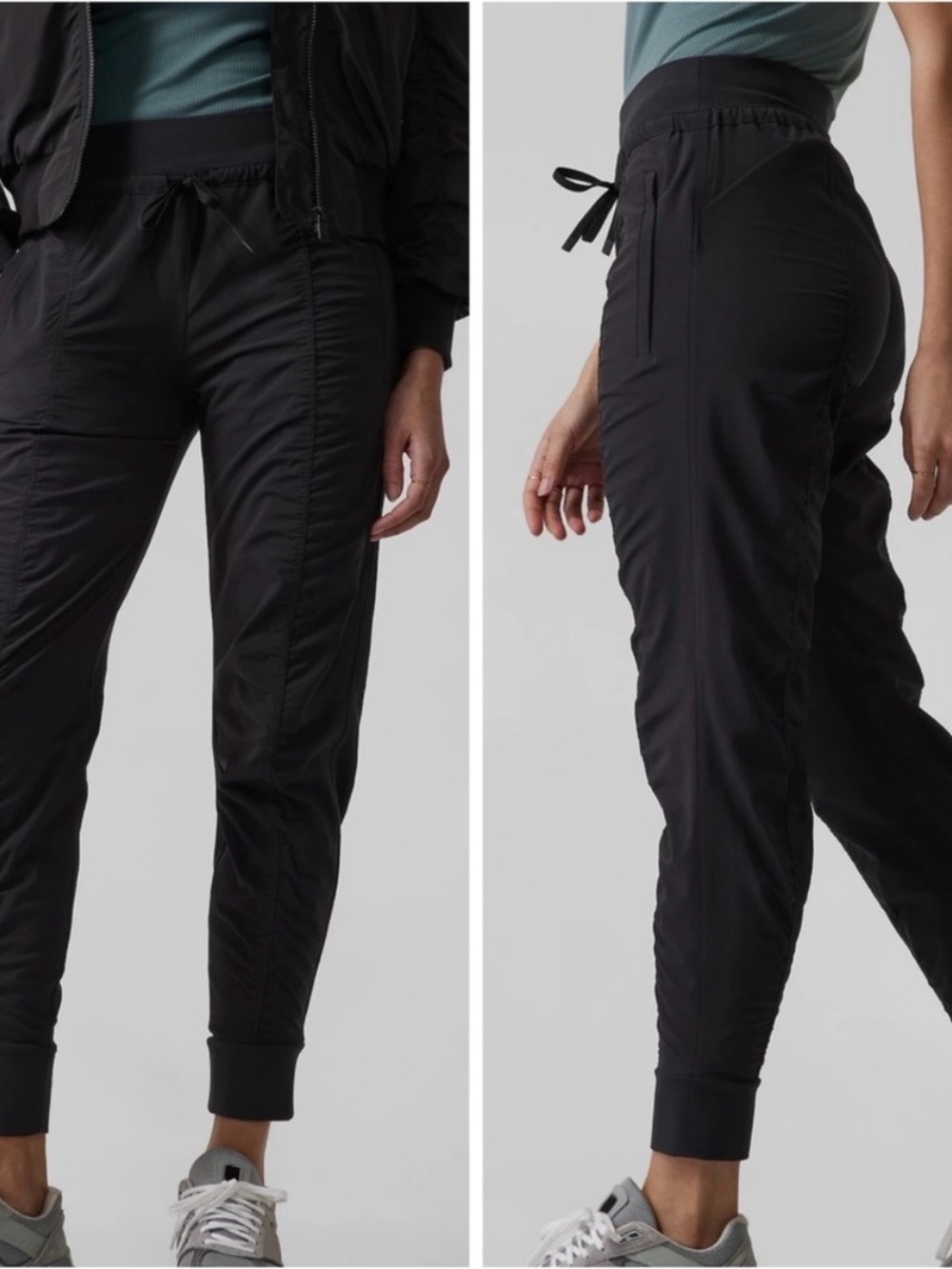 Athleta Black Drawstring Track Joggers